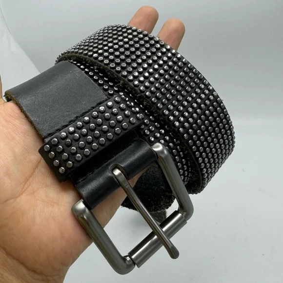 Joe’s Jeans Handmade Genuine Leather Belt Studded Black Size XS Men’s S Women’s - Picture 7 of 7
